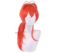 WHBHD Gioco Genshin Impact Project Orange Red Wig Diluc RagnVindr Cosplay Parrucca Ruolo Polvere Polvere 60 cm