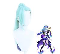 WHBHD Gioco LOL Spirito Blossom Vayne Parrucca Cosplay Cosplay Costume Menta Verde Capelli Blu Misti con Coda di Cavallo Capelli Sintetici Resistenti al Calore