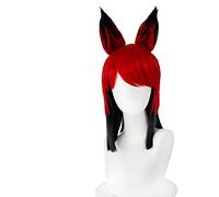 WHBHD Hazbin Cosplay El. Alastor. Puntelli for Capelli Halloween Carnival Costume di Natale Cosplay Parrucche + Tappo della Parrucca