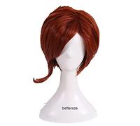 WHBHD Helen Parr Elastigirl Parrucca Cosplay Breve Bob Resistente al Calore Capelli Sintetici Parrucca for Capelli + Tappo della Parrucca