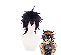 WHBHD JoJo. 'S Bizarre Adventure Narancia Ghirga Cosplay Parrucca Viola Scuro con Cinturino for Capelli Capelli in Fibra Resistente al Calore + Parrucca cap Party Puntelli
