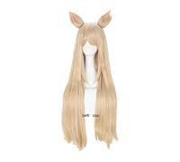 WHBHD K/da. Parrucche di Cosplay Ahri. Kda. Ahri 80cm Long Blonde con Parrucca for Capelli Sintetici Resistenti al Calore Orecchie + Tappo della Parrucca