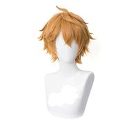 WHBHD Klo Genshin Impact Tartaglia Parrucca Cosplay Coklat Natal Pendek Anime Heat Heatheen Party Daily