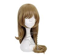 WHBHD Lisa Cosplay Parrucca Gioco Genshin Impact Lisa Light Brown Long Ricci Capelli ad Alta Temperatura Pelucas ad Alta Temperatura