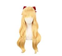 WHBHD Minako Aino Cosplay Sailor Moon Cosplay Sailor Venus Parrucca Donne Lunghe Parrucca Onda riccia Anime Cosplay Capelli Sintetici Resistenti al Calore