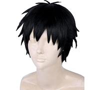 WHBHD Monkey D. Luffy Black Short Cosplay Parrucca Cosplay Resistente al Calore Parrucche for Capelli Sintetici + Tappo della Parrucca