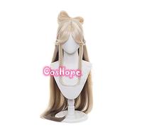 WHBHD NingGuang Cosplay Genshin Impact Cosplay Donne 120 cm Parrucca Lunga Cosplay Anime Cosplay Parrucche Cosplay Parrucche Sintetiche Resistenti al Calore Halloween
