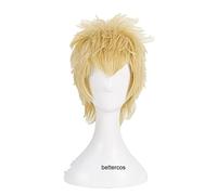 WHBHD P5 Persona 5 Ryuji Sakamoto Parrucche Cosplay in Stile Styled Breve Golden Blonde Capelli di Capelli Sintetici Resistenti al Calore + Cappuccio Parrucca