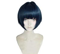 WHBHD P5 Persona 5 Tae Tae Takemi Breve Blu Black Black Misto Capelli Resistenti al Calore Capelli Cosplay Costume Parrucca + Tappo della Parrucca