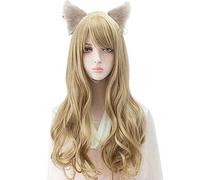 WHBHD Parrucca Ahri Kda. LOL Parrucca Cosplay Donne Bionde Capelli Ricci Capelli Anime Parrucche Resistenti al Calore Parrucche Sintetiche Resistenti al Calore Halloween Cosplay Party Fancy Hair