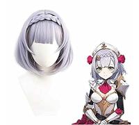 WHBHD Parrucca COSNOBLE Noelle Anime Genshin Impact Cosplay Light Purple Short Costume Capelli