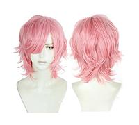WHBHD Parrucca Cosplay Ayato Yuri Anime yarichin Cagna Bud Club Rosa Corto Resistente al Calore Resistente ai Capelli Sintetici Halloween Parrucche Parrucche + Tappo della Parrucca