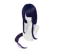 WHBHD Parrucca Cosplay Game Genshin Impact Shogun Donne 110cm Long Graident Viola Capelli Intrecciati Peluca Anime Parrucche Moda