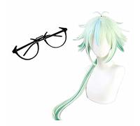 WHBHD Parrucca saccose cosnoble con Occhiali Gioco Genshin Impact Cosplay Eye Puntelli Costume