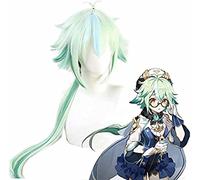 WHBHD Parrucca saccose cosnoble con Occhiali Gioco Genshin Impact Cosplay Eye Puntelli Costume