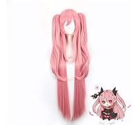 WHBHD Parrucca Tepes Krul Lurus Panjang Hewan Owari No Seraph of The End Rambut Sintetis Parrucca Cosplay Parrucca Anime Ekor Kuda