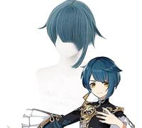 WHBHD Parrucche Cosplay Anime, Genshin Impact Xingqiu Cosplay Parrucca for Halloween Party Puntelli Accessori con Tappo della Parrucca Gratuita