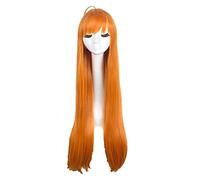 WHBHD Persona 5 Futaba Sakura Parrucca Cosplay Long Dritto Parrucca Arancione Cosplay Anime Cosplay Parrucca Cosplay Resistente al Calore Parrucche Sintetiche Halloween