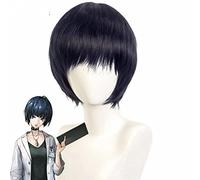 WHBHD Persona 5 Tae takemi Parrucca Cosplay Donna Corta Parrucca Blu Scuro Cosplay Anime Cosplay Parrucca Cosplay Resistente al Calore Parrucche Sintetiche Resistenti al Calore Halloween