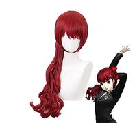 WHBHD Persona 5 Yoshizawa Kasumi Parrucca Cosplay Cosplay Costume Rosso Lungo Riccio Coda di Cavallo Resistente al Calore Capelli Sintetici Donne Party Play Party Party