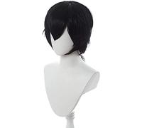 WHBHD Ranma 1/2 Ranma saotoma Parrucche Cosplay Saotome 25cm Nero Corto Parrucca Corta Treccia Capelli Sintetici Resistenti al Calore Anime Anime Anime Unisex