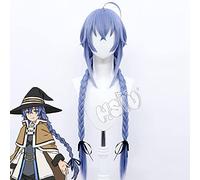 WHBHD Roxy migurdia Parrucca Cosplay Anime Mushoku Tensei disoccupato reincarnatfiber Parrucca Sintetica Luce Indigo Doppio Treccia Capelli Lunghi Capelli Lunghi
