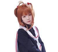 WHBHD Sakura Kinomoto Parrucca Cosplay Carta Cartolina Captors Sakura Anime Costume da Gioco Parrucche Costumi di Halloween Capelli