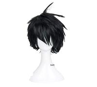 WHBHD Seraph of The End Yuichiro Hyakuya Parrucca Cosplay Breve Black Mix Blue Capelli Sintetici Resistenti al Calore Capelli Sintetici + Cappuccio Parrucca
