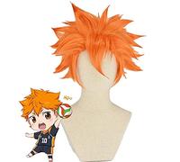 WHBHD Shoyo Hinata Cosplay Haikyuu Cosplay Men Short 30cm Parrucca Arancione Cosplay Anime Cosplay Halloween Parrucche Sintetiche Resistenti al Calore