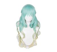 WHBHD Tenkuu Shinpan Shinzaki Kuon Parrucca Cosplay Invasione di grattacielo Lungo Gradiente Riccio Blue Gold Hair Halloween Parrucche Anime + Tappo della Parrucca