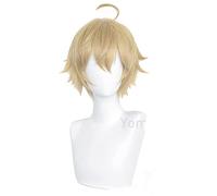 WHBHD Tohma Cosplay Parrucca Game Genshin Impact Tohma Brown Brown Coda di Cavallo Peluca Anime Anime Halloween Party Carnival Play Parrucche