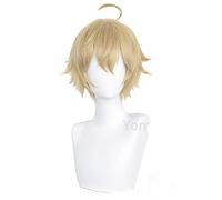 WHBHD Tohma Cosplay Parrucca Game Genshin Impact Tohma Brown Brown Coda di Cavallo Peluca Anime Anime Halloween Party Carnival Play Parrucche