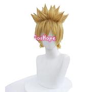 WHBHD Uzumaki Cosplay Men Short Golden Wig Cosplay Anime Cosplay Parrucca Cosplay Parrucche Sintetiche Resistenti al Calore