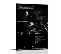 WHBRFO Ryuichi Sakamoto Opus Poster artistico estetico per camera da letto, decorazione artistica da parete, decorazione artistica da parete su tela, per soggiorno, stile cornice, 50 x 75 cm