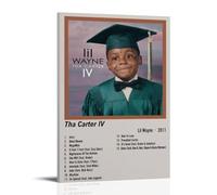 WHBRFO Tha Carter IV-Lil WaynePoster decorativo per camera da letto, arte estetica decorativa da parete, decorazione artistica da parete su tela, per soggiorno, con cornice, stile 30 x 45 cm