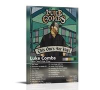 WHBRFO This One's For You-Luke Combs, poster decorativo da parete per camera da letto, decorazione artistica da parete, decorazione artistica da parete su tela, per soggiorno, con cornice, stile 60 x