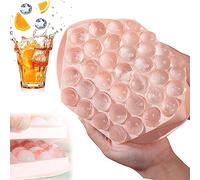 WHC Stampo per Cubetti di Ghiaccio Rotondo con Coperchio, Rosa