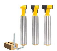 Whcctl Fresa Scanalatura Router Bit Set, 3 Pezzi 8mm Gambo Fresa Set, Punte per Falegnameria Fresa di Legno, Codolo T-Slot Router Bit Cutter, per Strumenti di Lavorazione del Legno