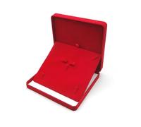 Whcctl Scatola Regalo in Velluto, Gioielli Donna, 19x19x3.7cm, Suddivisione Ragionata, Stabile e Durevole, Rosso Classico