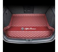 WHDPPP Tappetino Bagagliaio Auto su Misura per Alfa Romeo Giulietta 2010-2021 | Vasca Baule in Pelle con Bordi Rialzati | Tappetini Protezione Antiscivolo | Facile da Lavare, Wine Red