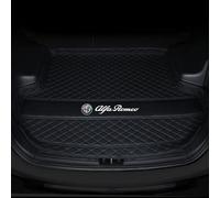 WHDPPP Tappetino Bagagliaio Auto su Misura per Alfa Romeo Giulietta 2010-2021 | Vasca Baule in Pelle con Bordi Rialzati | Tappetini Protezione Antiscivolo | Facile da Lavare, Black