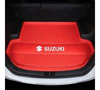 WHDPPP Tappetino Bagagliaio Auto su Misura per Suzuki Swift 2013-2024 | Vasca Baule in Pelle con Bordi Rialzati | Tappetini Protezione Antiscivolo | Facile da Lavare, Red
