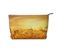 Wheat Field - Trousse da viaggio in velluto a coste per cosmetici, organizer per articoli da toeletta, nero, taglia unica, Nero, One Size