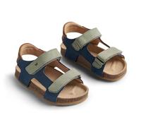 Wheat Sandali in Sughero Senza Punta Corey-Unisex-Vera Pelle, Scarpe per Chi Inizia a Camminare Bambini, 1043 Blue, 24 EU