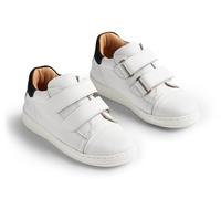 Wheat Sneaker mit Zweifachem Klett Velo-Unisex-Echtes Leder, Scarpe da Ginnastica Bambini, 0364 Bianco, 30 EU