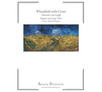 Wheatfield with Crows Cross Stitch Pattern - Vincent van Gogh: Regular and Large Print Cross Stitch Pattern