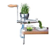 Wheatgrass Juicer - Stainless Steel 11.42x8.27 Inch Crank Presser | Manual Juicer Extractor with Non Slip Base, Easy Kitchen Tool, Masticating Juicèr for Whole Fruits