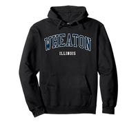 Wheaton Illinois Stile Atletico College Stile Vintage Felpa con Cappuccio