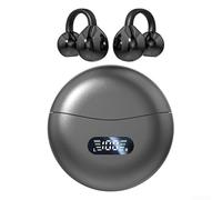 WheatThrive Auricolari wireless a conduzione ossea, controllo intelligente touch 9D, modalità stereo-mono, cuffie da gioco per sport, 12 x 8 x 3 cm (nero)