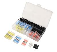 WheatThrive Connettori termorestringenti per saldatura, terminali per cavi impermeabili, kit di connettori elettrici con tubi per riparazione automatica dei cavi, 300 pezzi, colori assortiti